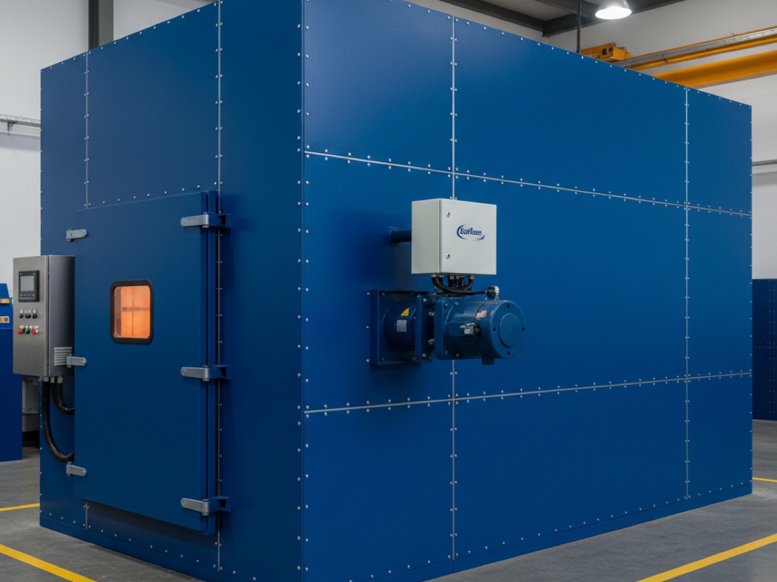 Horno industrial GTM de curado tipo batch con quemador Ecoflam